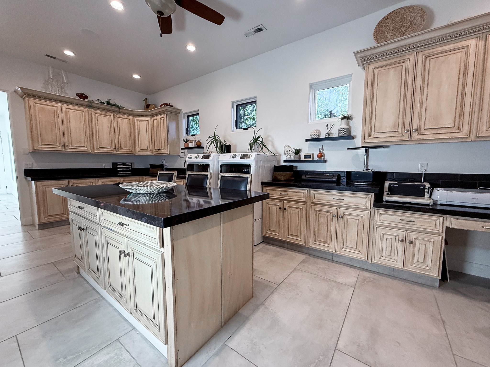 Main-level laundry and craft room