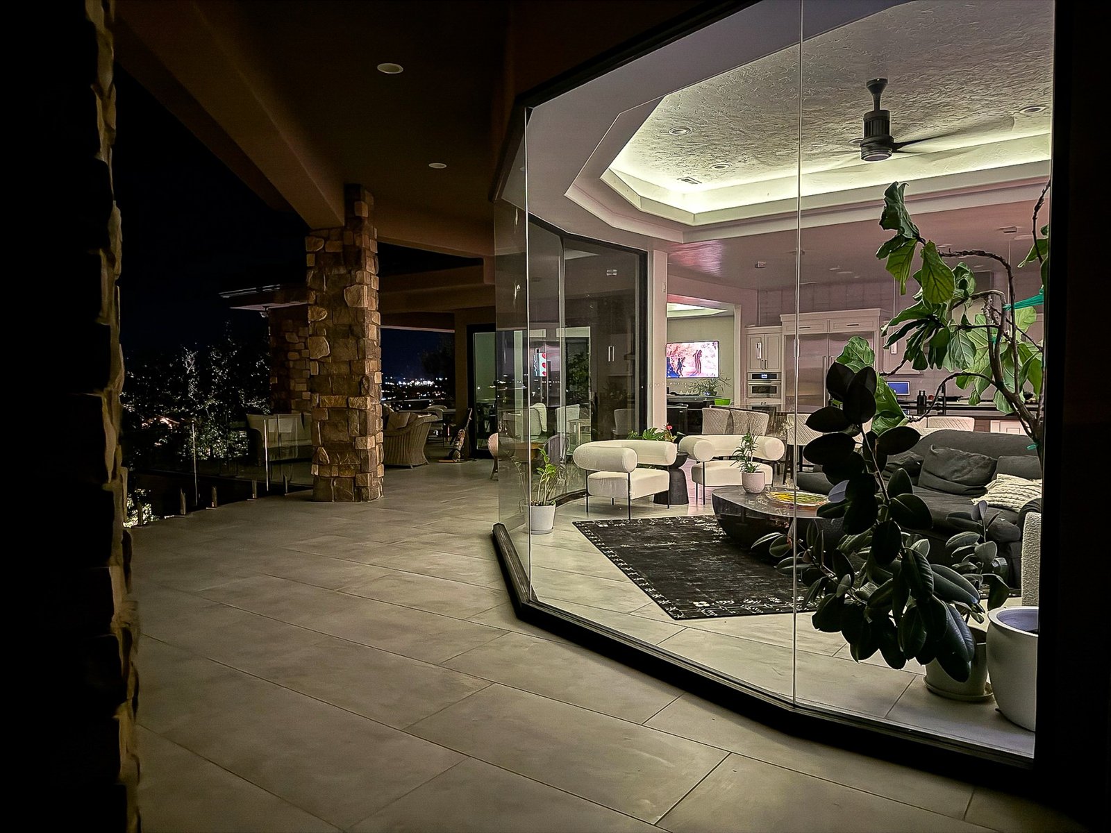 Nighttime Indoor-Outdoor Living